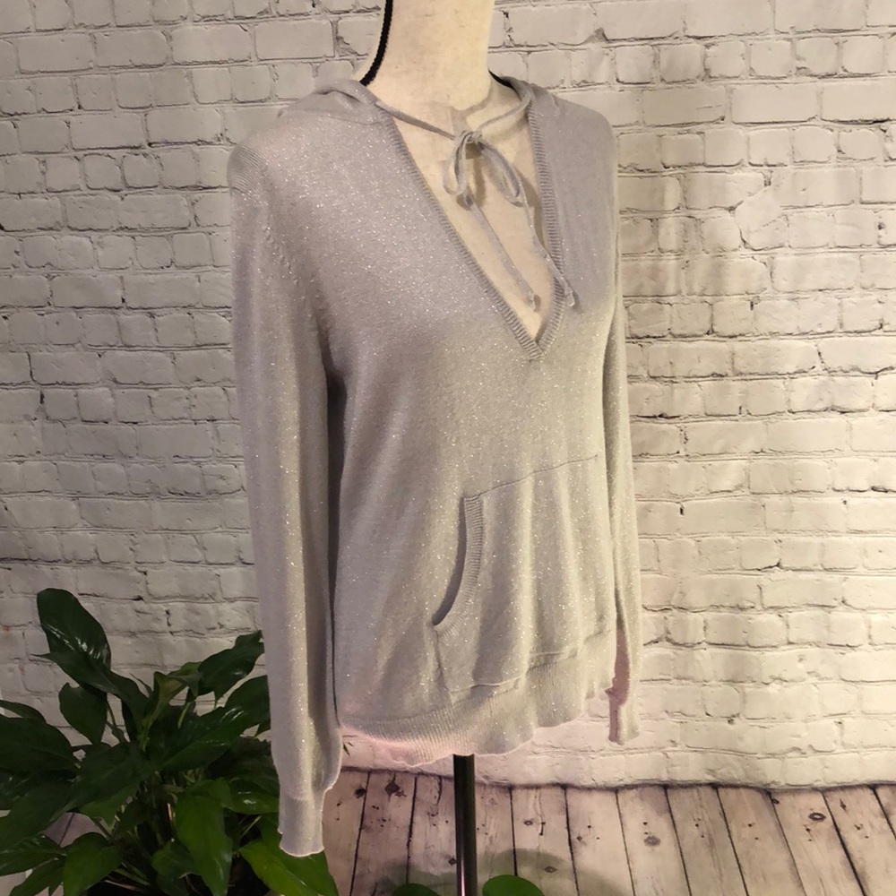 A.N.A Hooded Deep V-Neck Sweater Size Medium